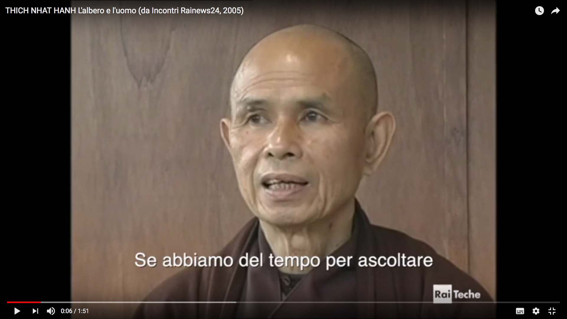 “Caro Albero, se tu non fossi qui io non sarei qui” (Thich Nhat Hanh)